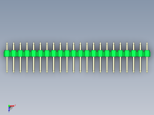 彩色公头100mil（2.54mm）系列-DS1021_green_2x22p_100mil_Type1_rev1.0俯视缩略图