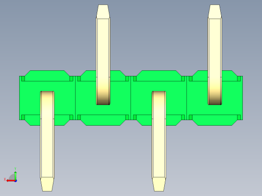 彩色公排针 100mil 2.54mm 系列-DS1022_green_04p_100mil_Type_SMT_R1_rev1.0后视缩略图