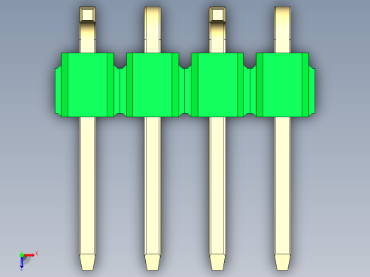 彩色公排针 100mil 2.54mm 系列-DS1022_green_04p_100mil_Type_SMT_R1_rev1.0俯视缩略图