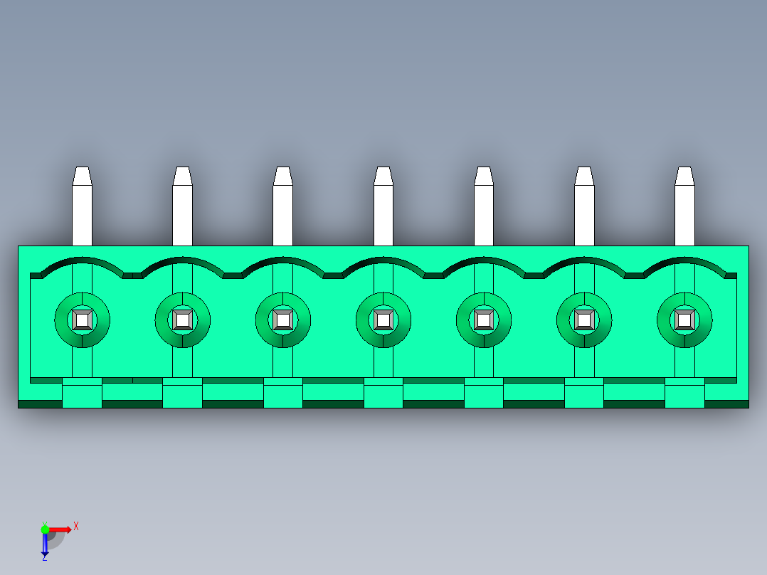 DEGSON 2EDG 系列 5.08mm 可插拔接线端子组-2EDGRC-5.08-07P-14-00AH俯视图