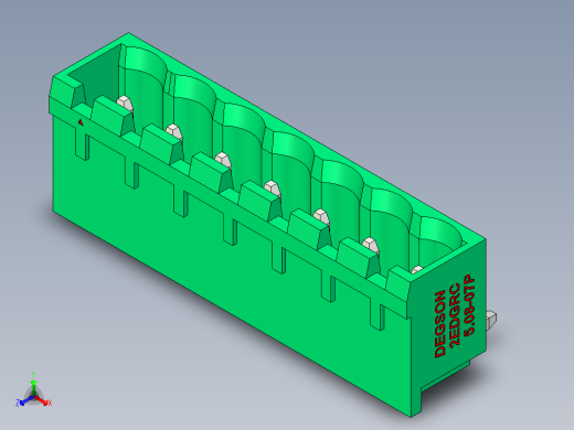 DEGSON 2EDG 系列 5.08mm 可插拔接线端子组-2EDGRC-5.08-07P-14-00AH正等轴测缩略图