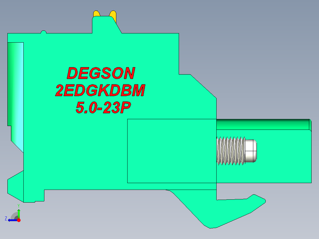DEGSON 2EDG（M） 系列 5.0mm 螺丝锁紧可插拔接线端子组-2EDGKDBM-5.0-23P-14-00AH右视图