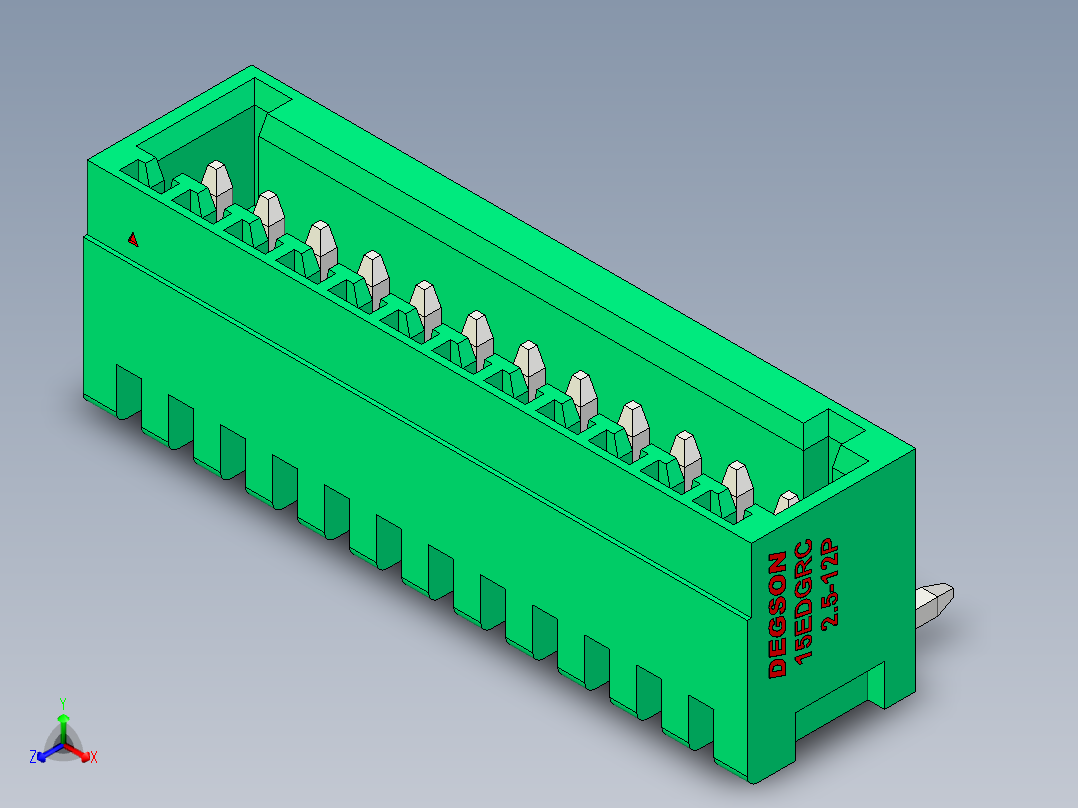 DEGSON 15EDG 系列 2.5mm 接线端子包-15EDGRC-2.5-12P-14-00AH主视图