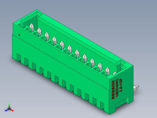 DEGSON 15EDG 系列 2.5mm 接线端子包-15EDGRC-2.5-12P-14-00AH正等轴测缩略图