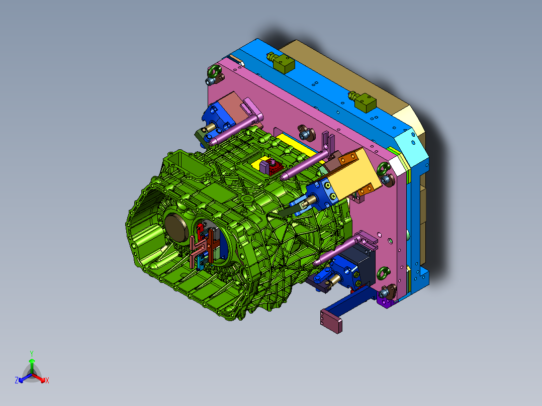 精密加工发动机缸体工装