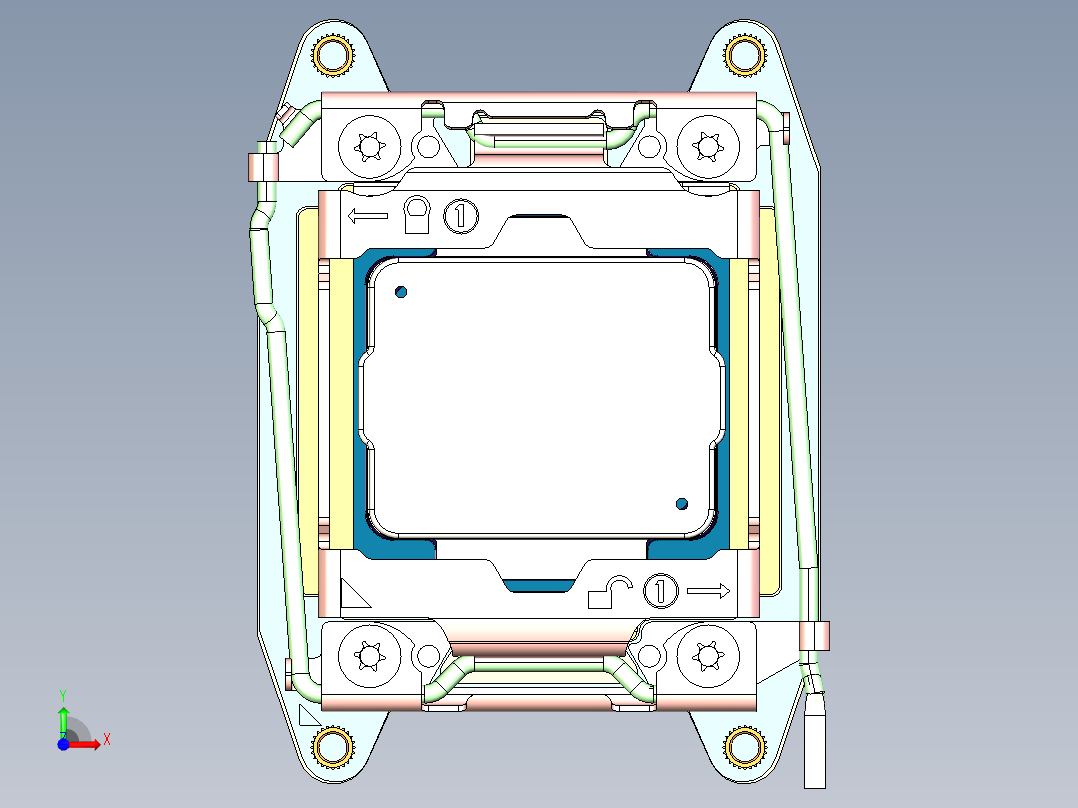 中央处理器插座LGA2011-3窄ILM前视图