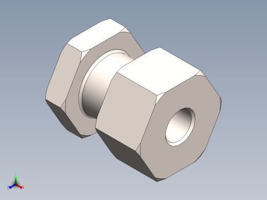 六角浮动接头 M5正等轴测缩略图