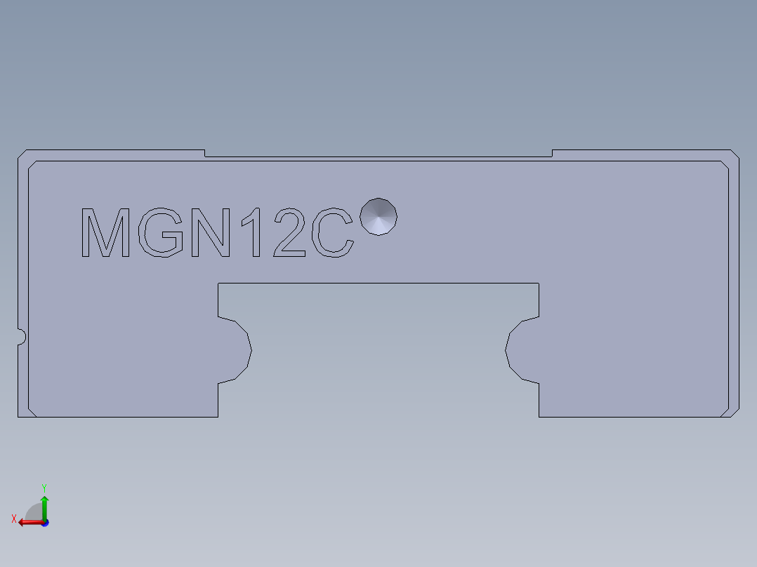 上银直线滑轨-MGN12C 滑块后视图