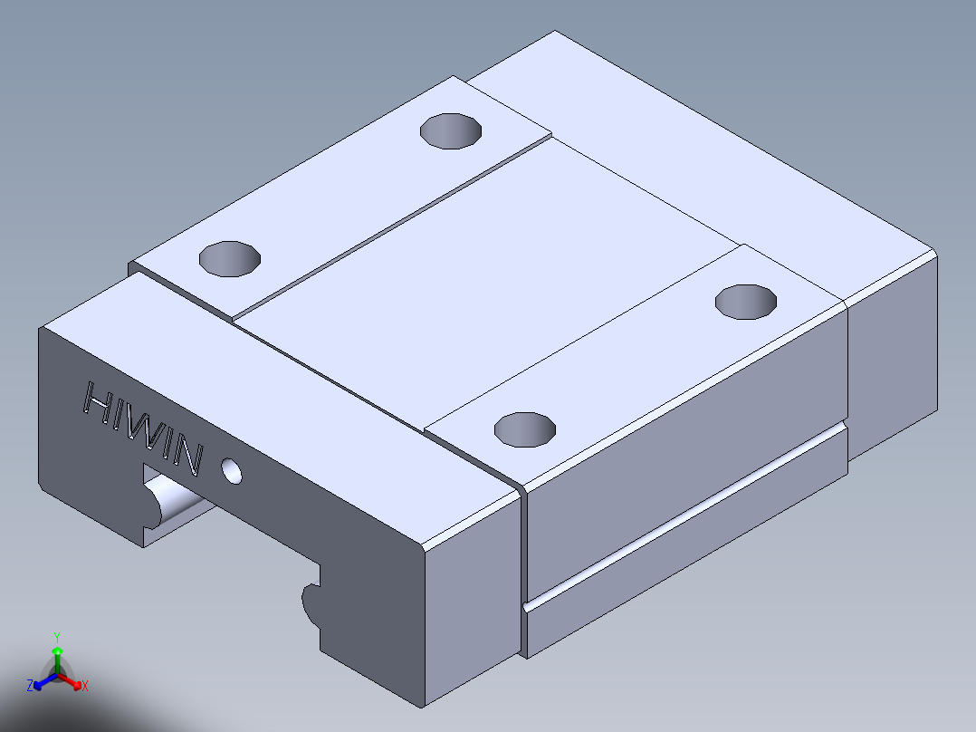 上银直线滑轨-MGN12C 滑块正等轴测图