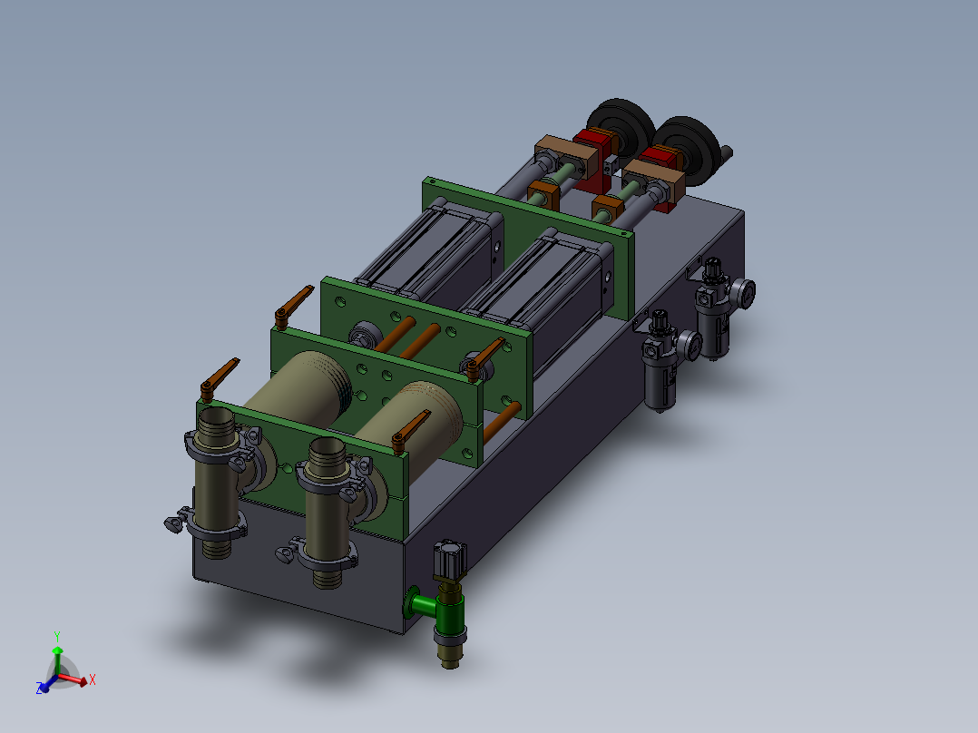 气动灌装机（手动灌装机）采用手摇的方式加力，达到装罐的目的