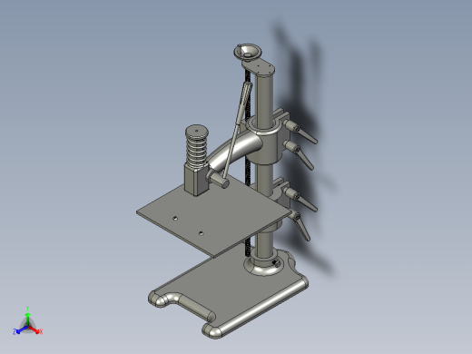 工业精密可升降手动压力机手板机冲床正等轴测缩略图