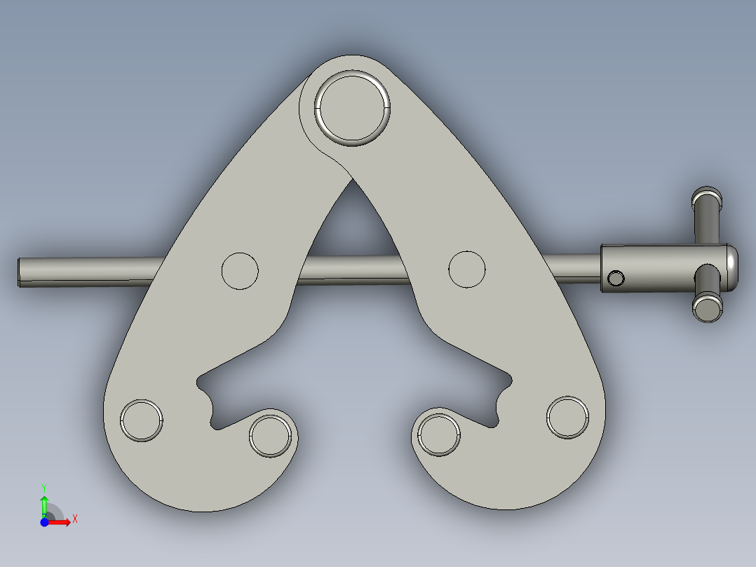 工字钢1t-2t-3t-5t-10t夹钳吊具前视图