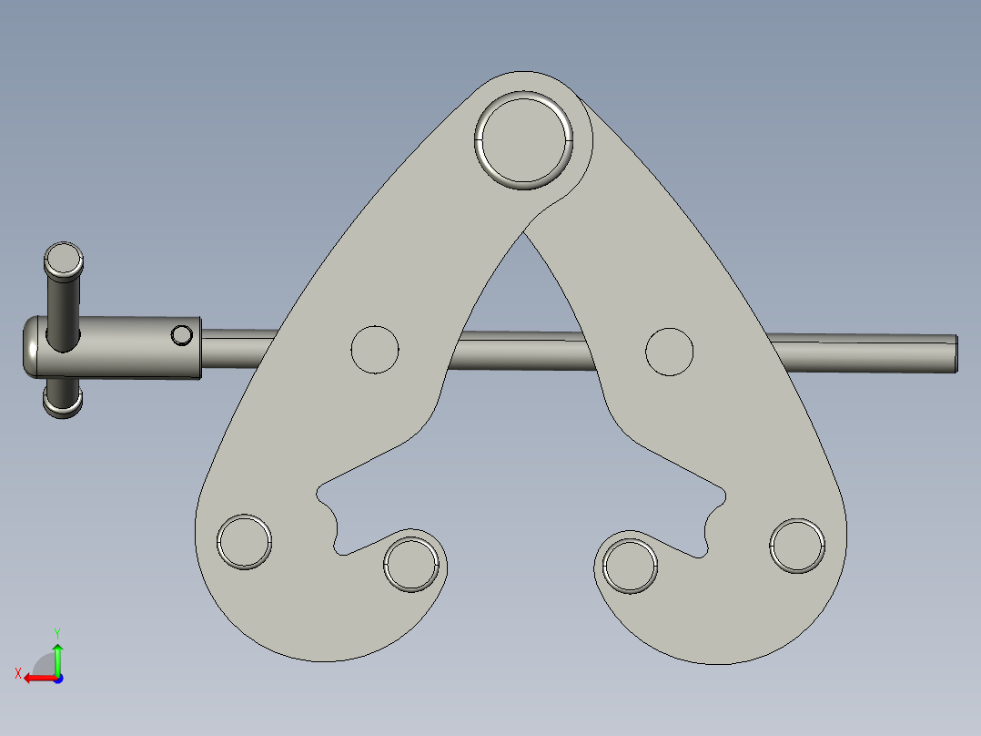 工字钢1t-2t-3t-5t-10t夹钳吊具后视图