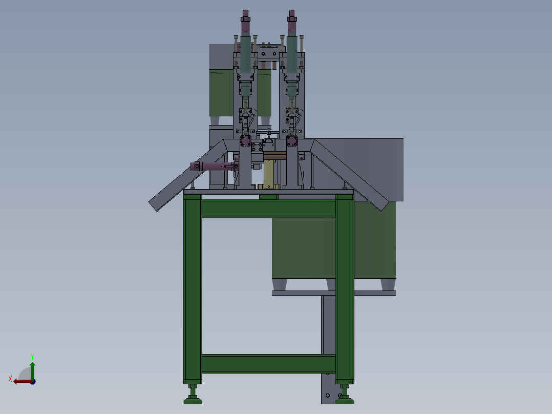 底座双工位自动打螺丝机后视图