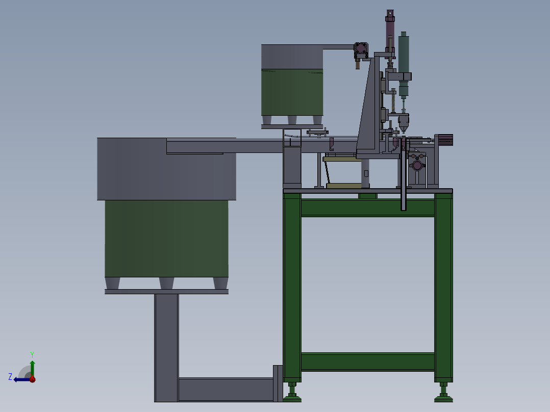 底座双工位自动打螺丝机右视图