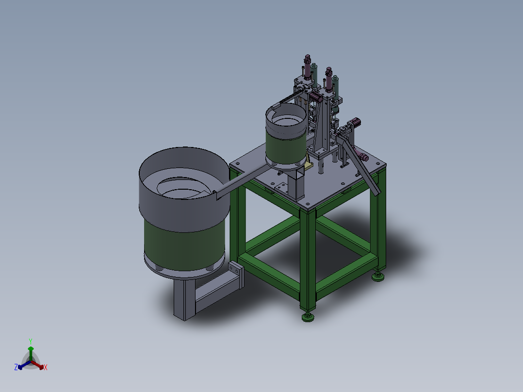 底座双工位自动打螺丝机正等轴测图