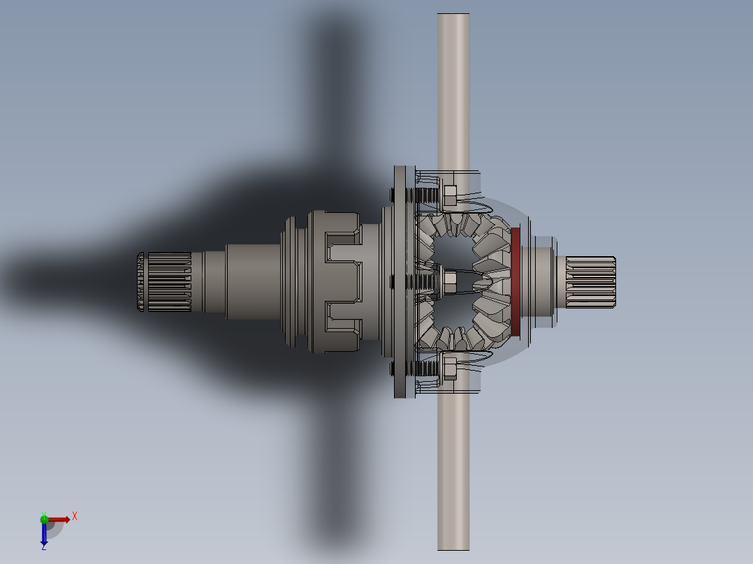 差速器齿轮箱俯视图