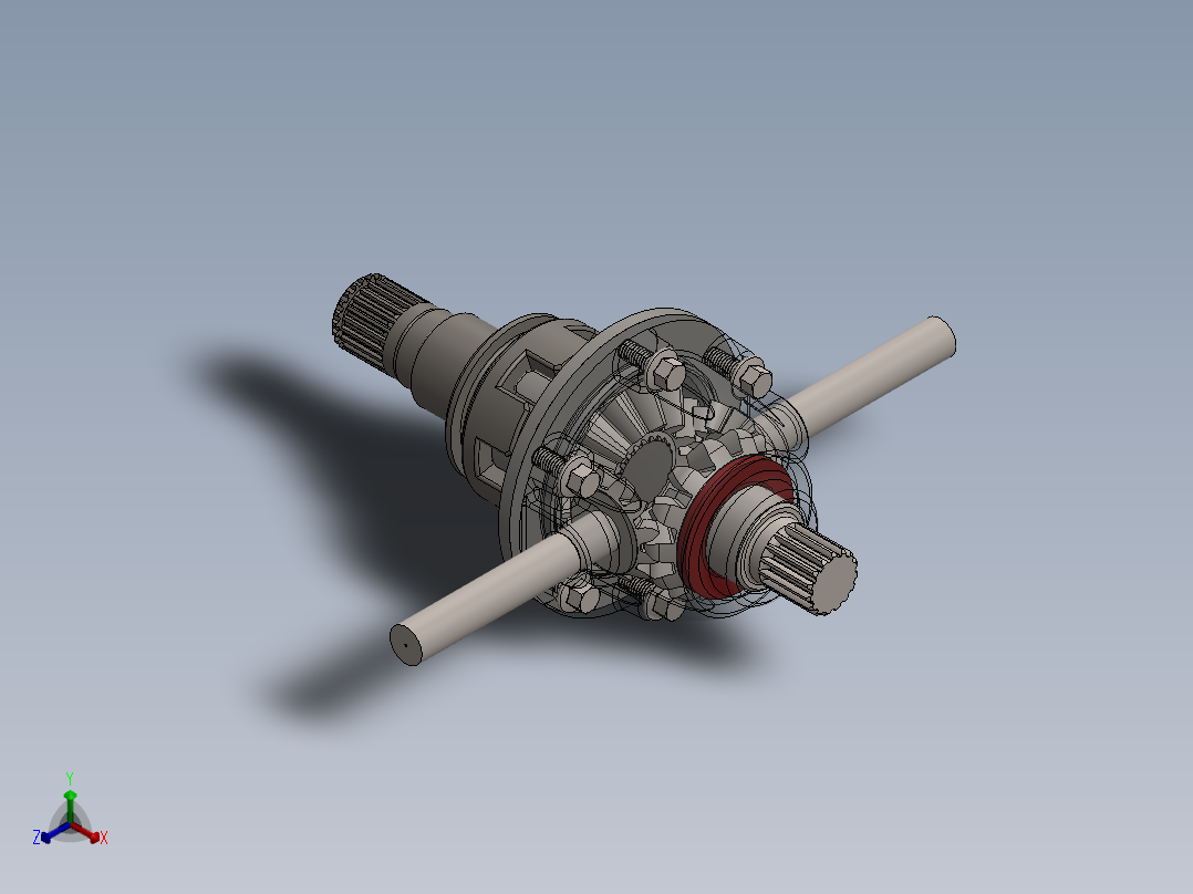 差速器齿轮箱正等轴测图