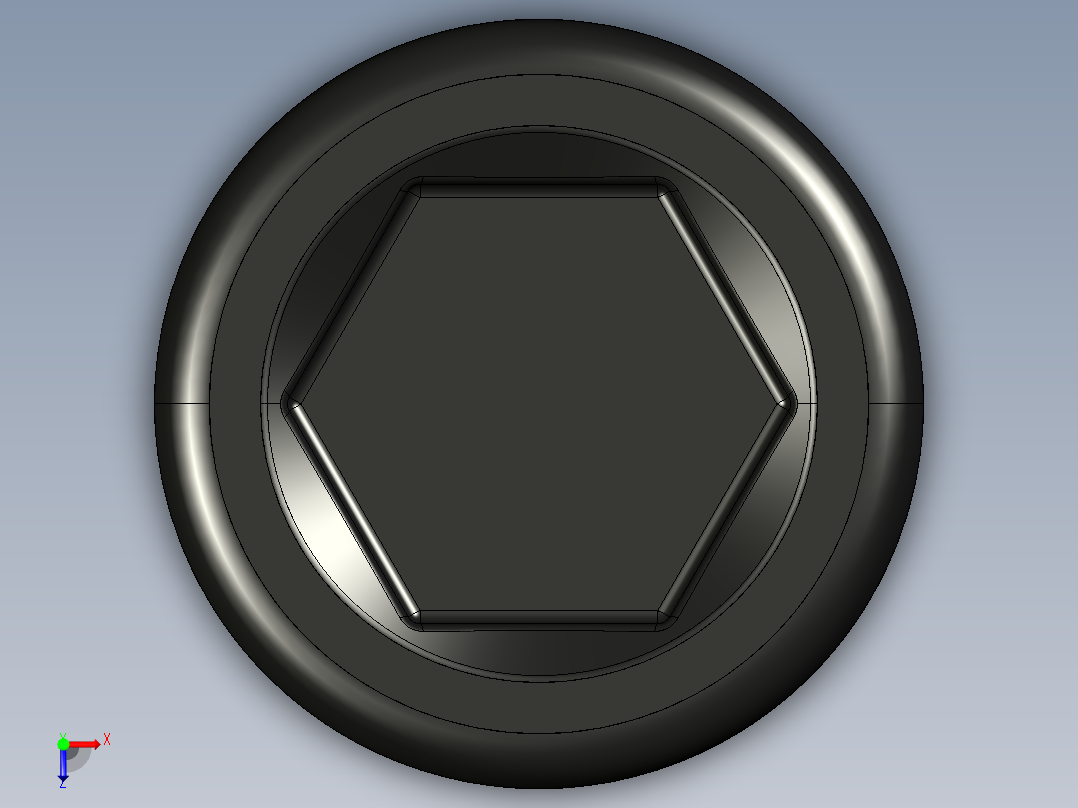 紧固件-IGES 0.3750 Socked Head俯视图