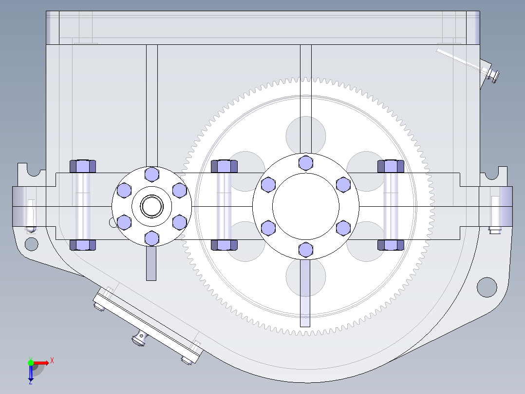 一级减速器俯视图