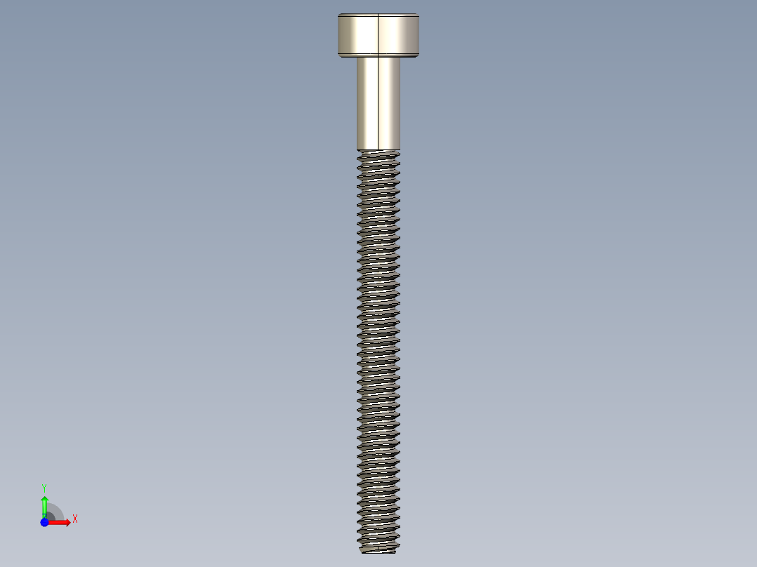 Screw_DIN_912_M1.4x16_A2.STEP公制内六角螺钉前视图