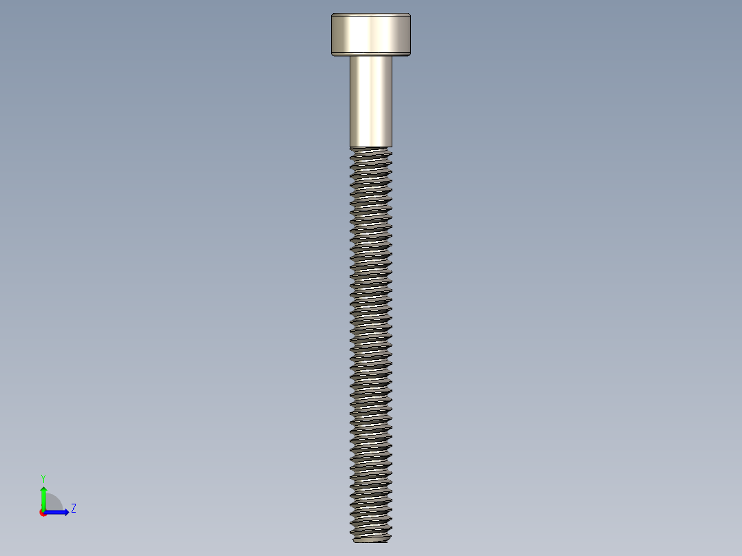 Screw_DIN_912_M1.4x16_A2.STEP公制内六角螺钉左视图