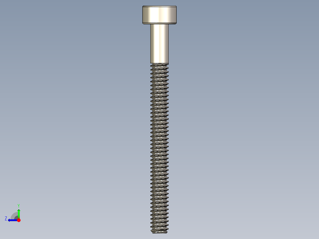Screw_DIN_912_M1.4x16_A2.STEP公制内六角螺钉右视图