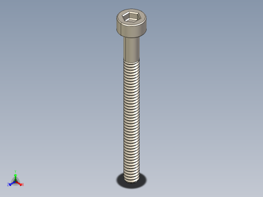 Screw_DIN_912_M1.4x16_A2.STEP公制内六角螺钉正等轴测缩略图