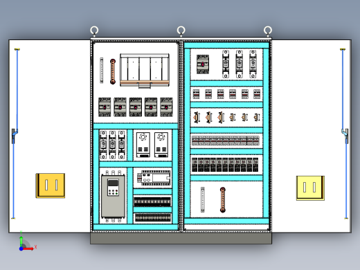 双柜组装刀开关软启动plc+直流接触器控制柜前视缩略图