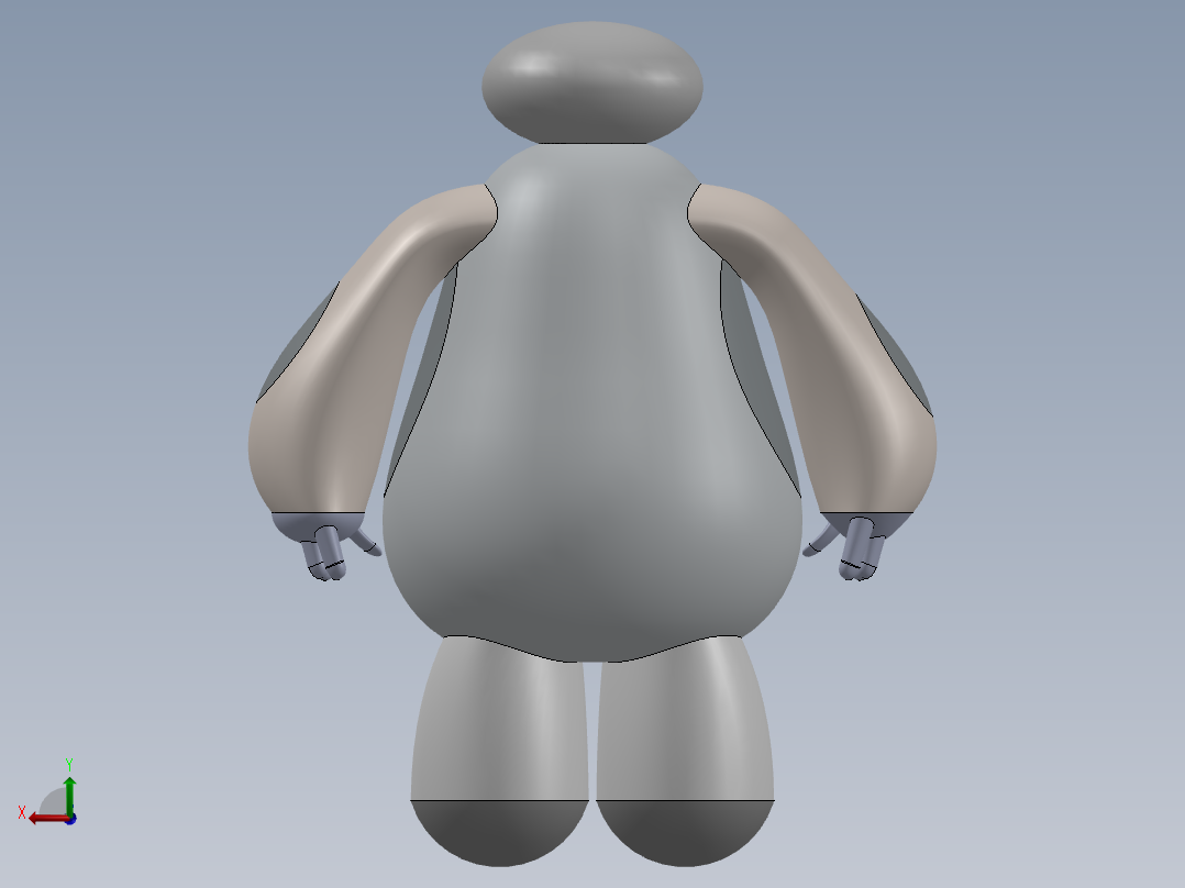 Solidworks中的BAYMAX 3D模型后视图