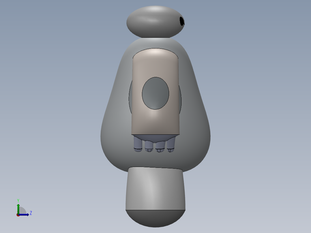 Solidworks中的BAYMAX 3D模型左视图