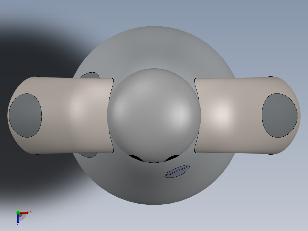 Solidworks中的BAYMAX 3D模型俯视图