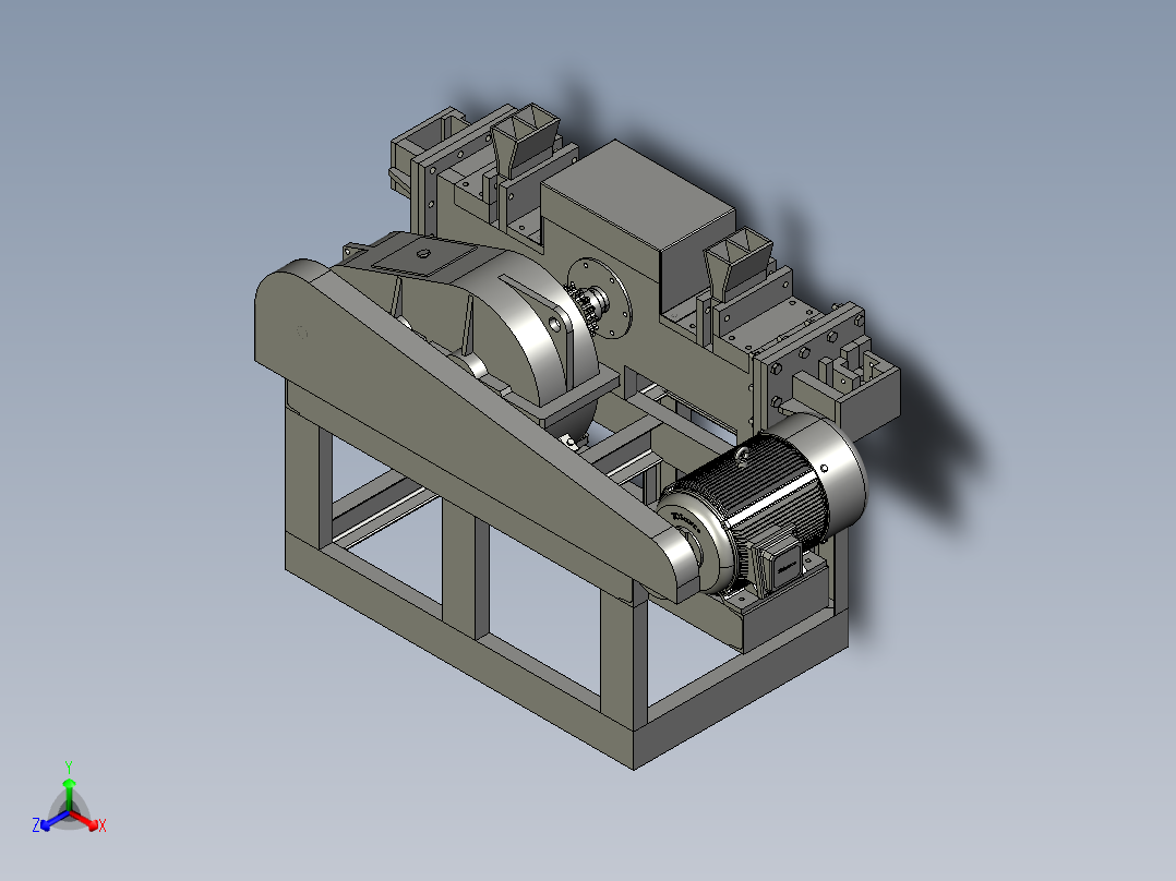 角铁圆钢扁铁截断机正等轴测图