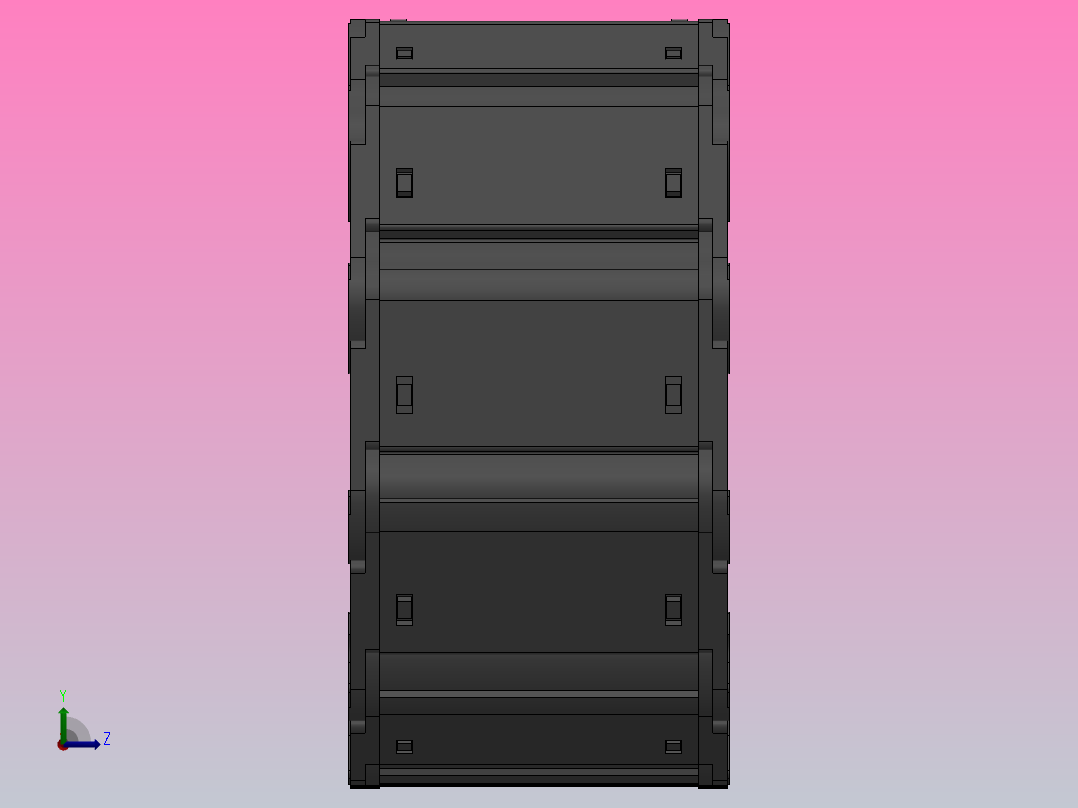 弯曲半径75内高25两侧打开型DB封闭式拖链_DMD25CDBA-25-77-75R-30左视图