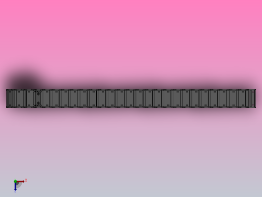 弯曲半径75内高25两侧打开型DB封闭式拖链_DMD25CDBA-25-77-75R-30俯视缩略图