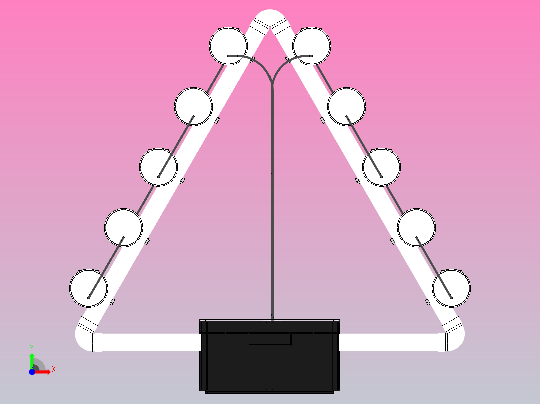 微型水压气动花园前视图