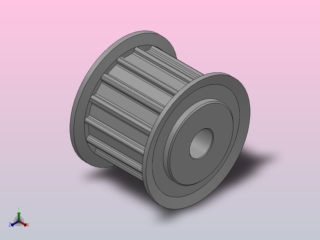 标准型梯形齿同步带轮AT5型_SAT5HC-15-15-dc6-A正等轴测图