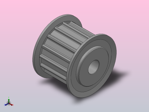 标准型梯形齿同步带轮AT5型_SAT5HC-15-15-dc6-A正等轴测缩略图