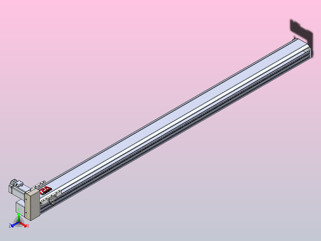 皮带直线轴半封闭可选导轨TPA-HNB-120D-110-L1650-RU-Y-P40-N3正等轴测图