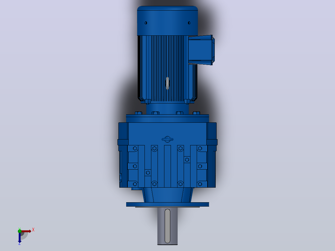 RF147法兰轴伸式安装斜齿轮减速机RF147-Y15-4P-160L-M1-0°-Φ450俯视图