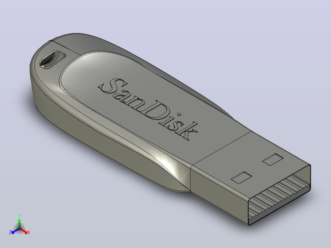 4GB USB 闪存盘正等轴测图