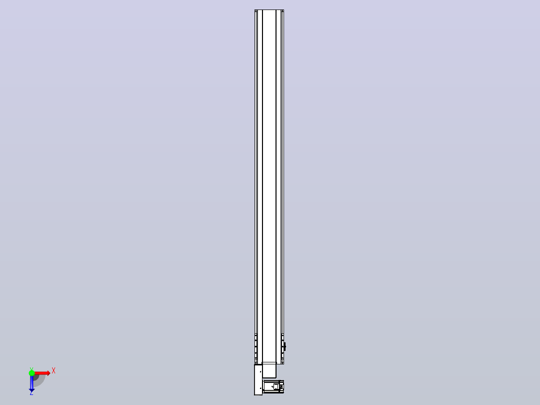 皮带直线轴半封闭可选导轨TPA-HNB-175D-140-L1850-ML-Y-P75-N3俯视图