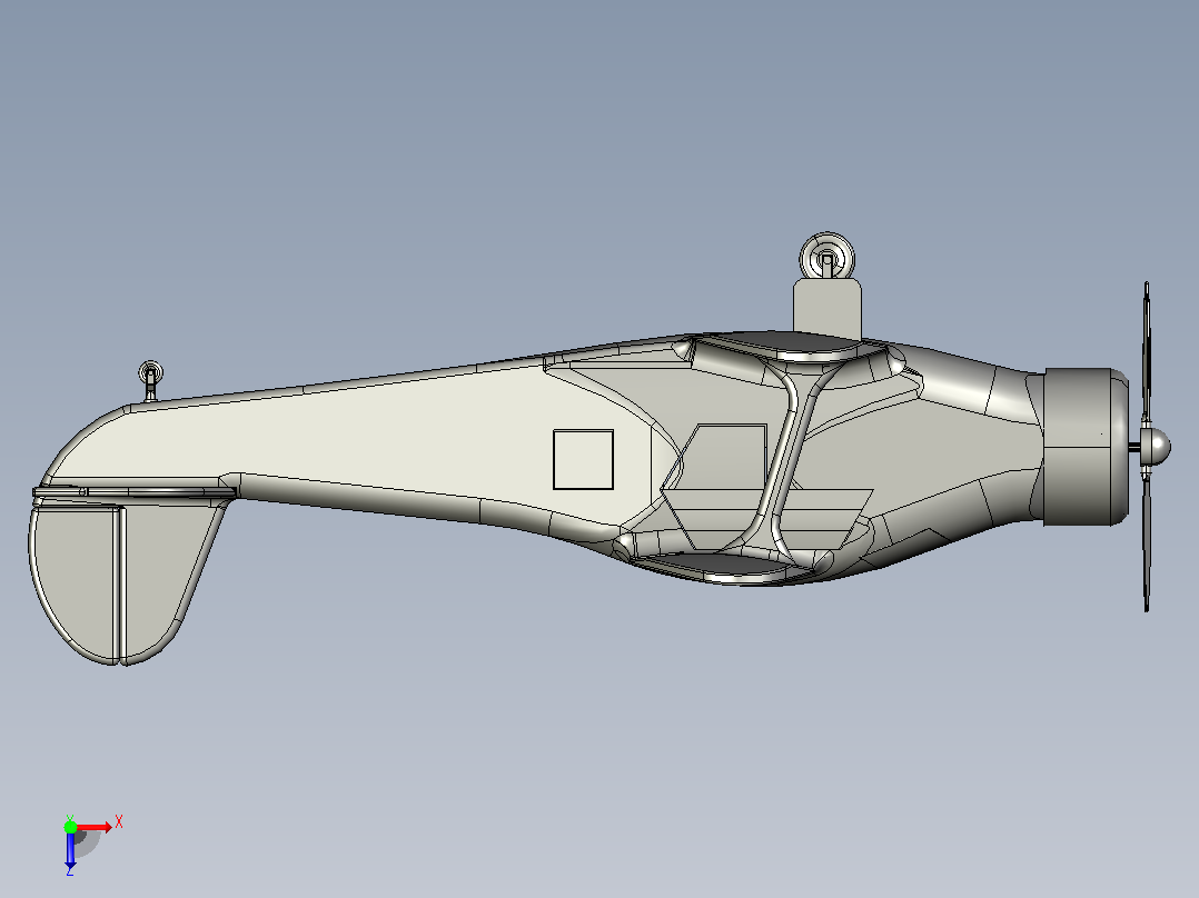 beech-g17s-staggerwing-aircraft IGS飞机俯视图