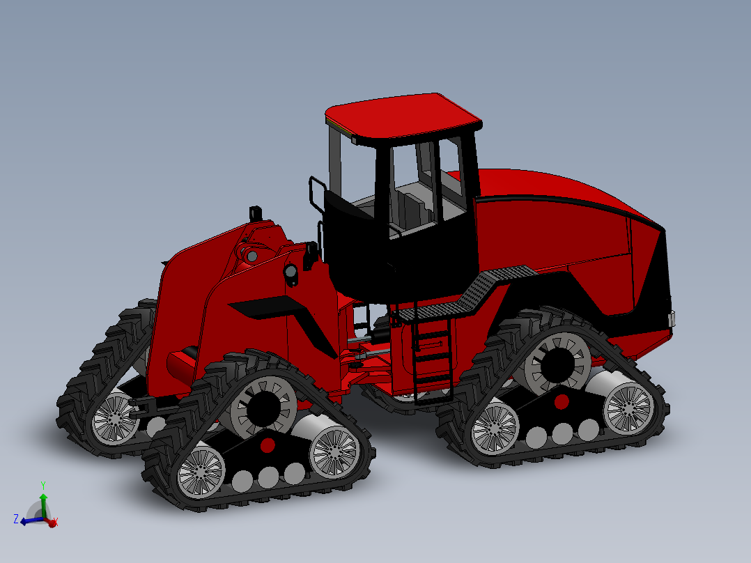 农用履带拖拉机三维模型sw20