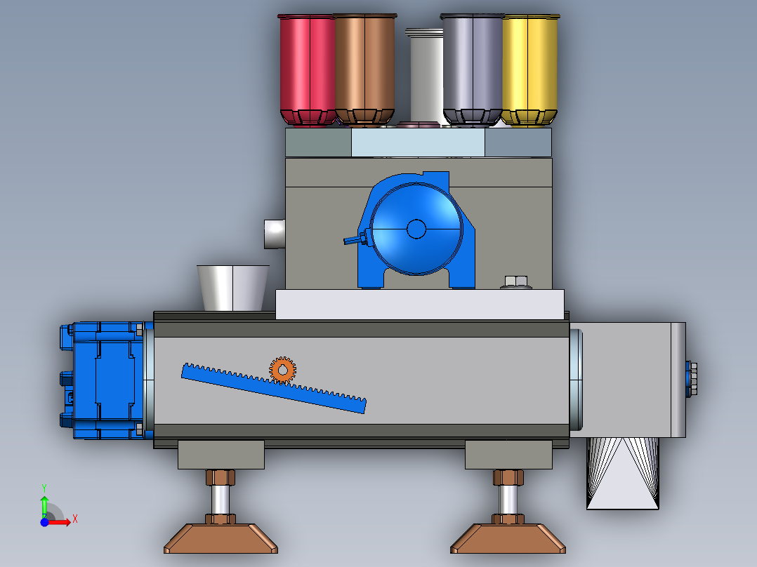 原料混合装置设备3D模型前视图