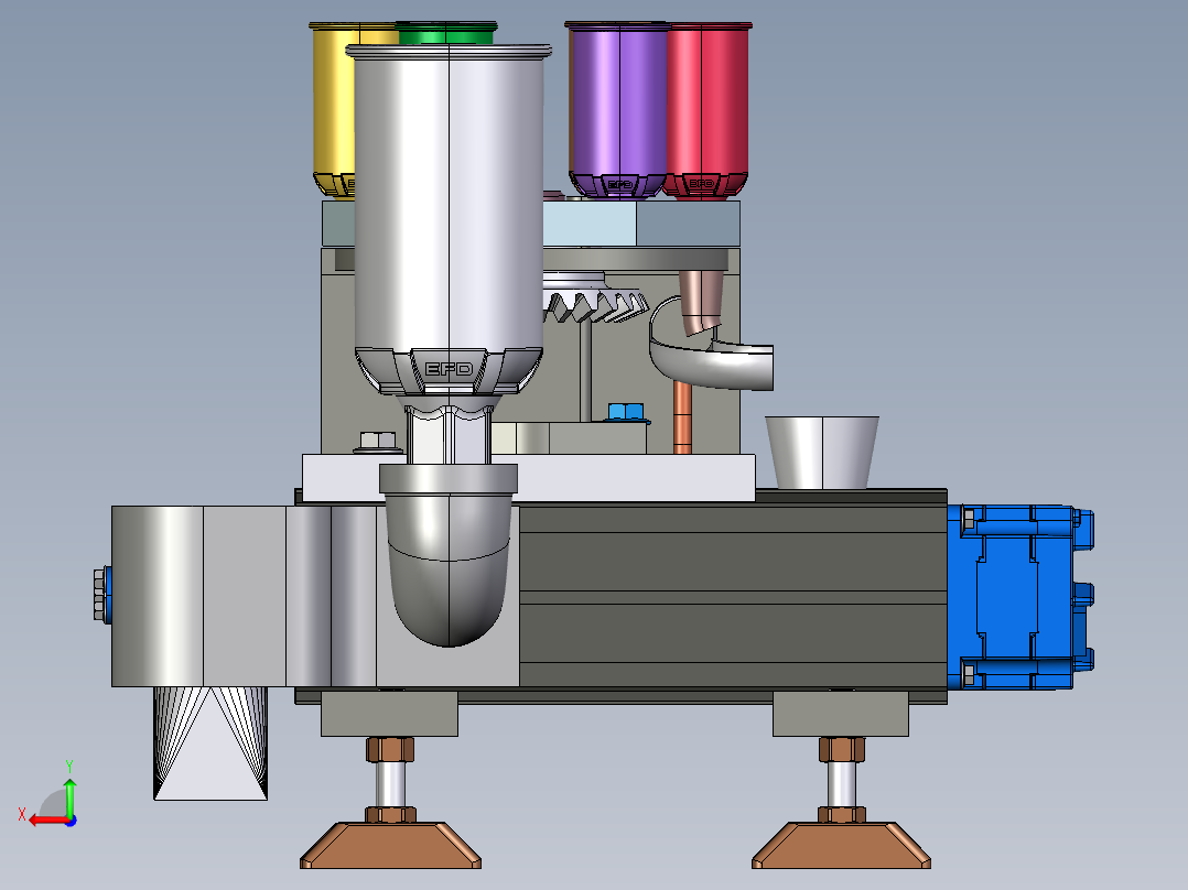 原料混合装置设备3D模型后视图