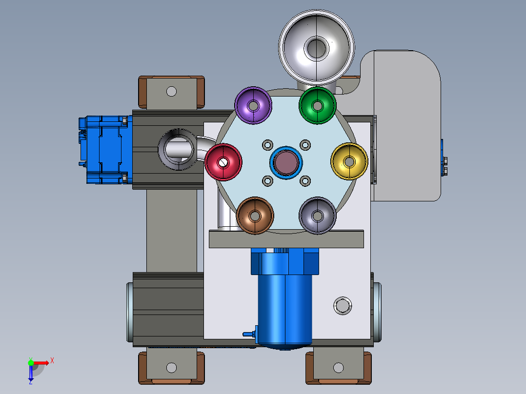 原料混合装置设备3D模型俯视图
