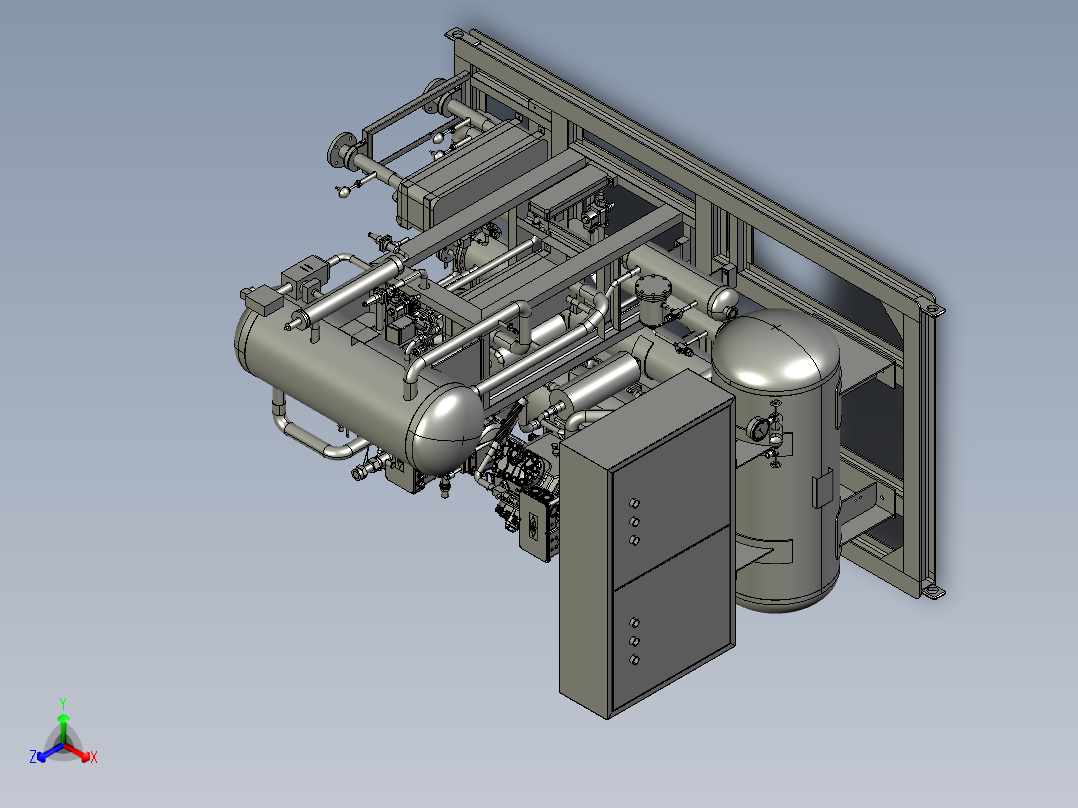 -70℃出水 25kW制冷机组正等轴测图
