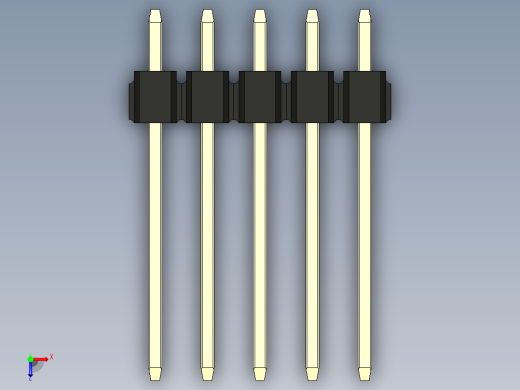 彩色公头100mil（2.54mm）系列-DS1021_black_2x05p_100mil_Type5_rev1.0俯视缩略图