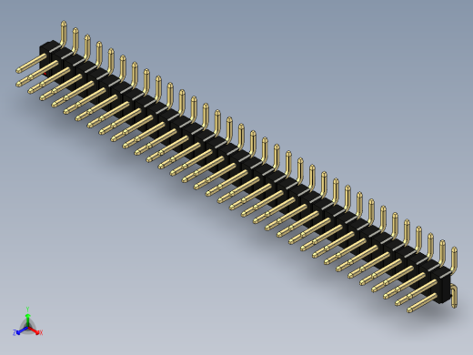 彩色公排针 100mil 2.54mm 系列-DS1022_black_68p_100mil_TypeSMT_rev1.0